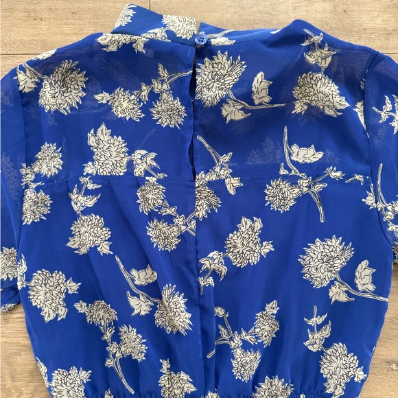 Lulus Floral Print Royal Blue Midi Dress XS/S - Picture 11 of 12
